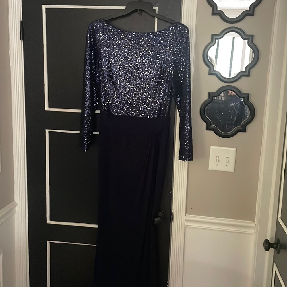 Ralph Lauren blue sequins dress long sleeve